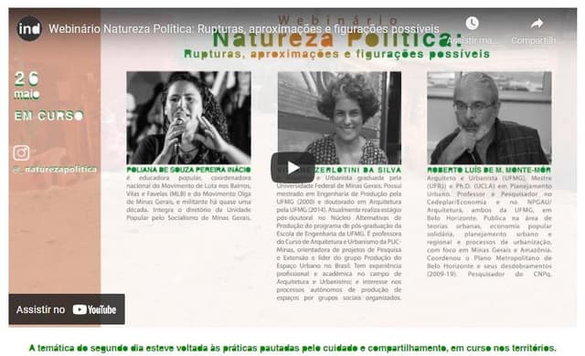 Participações Webinário Natureza Política