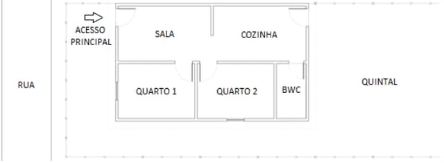 Croqui da Planta Original, 2019. Fonte: Elaborado por Francisco Júnior, 2019, com base no levantamento planialtimétrico.